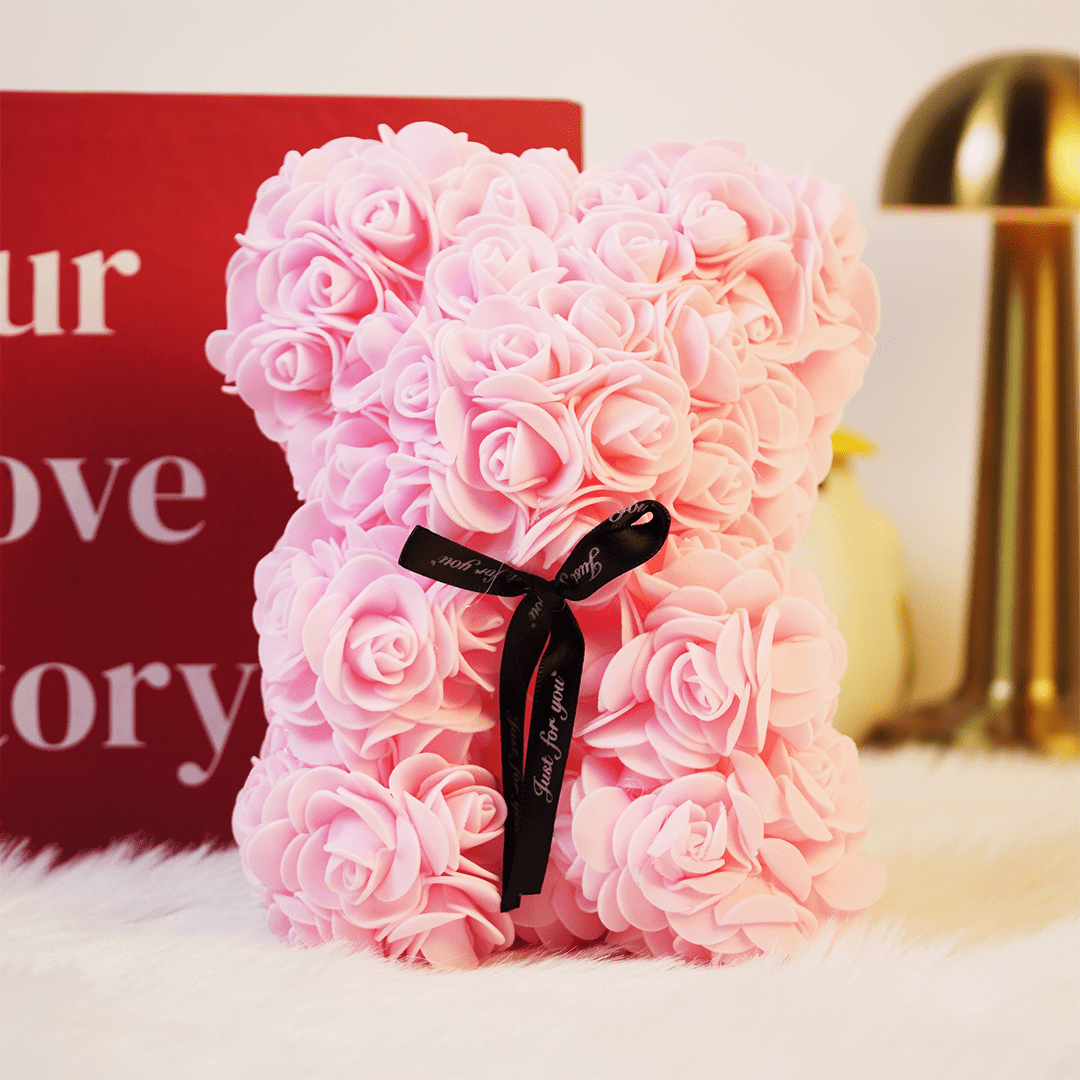 Rose Teddy Bear – Romantic Artificial Flower Bear Gift for Love & Special Moments - Memories InsiteROSE TEDDY BEAR-2
